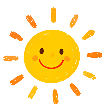 sun smiley face cartoon orange yellow