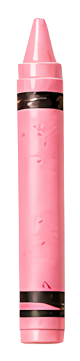 pink crayon children's drawing stationery item waxy material cylindrical shape