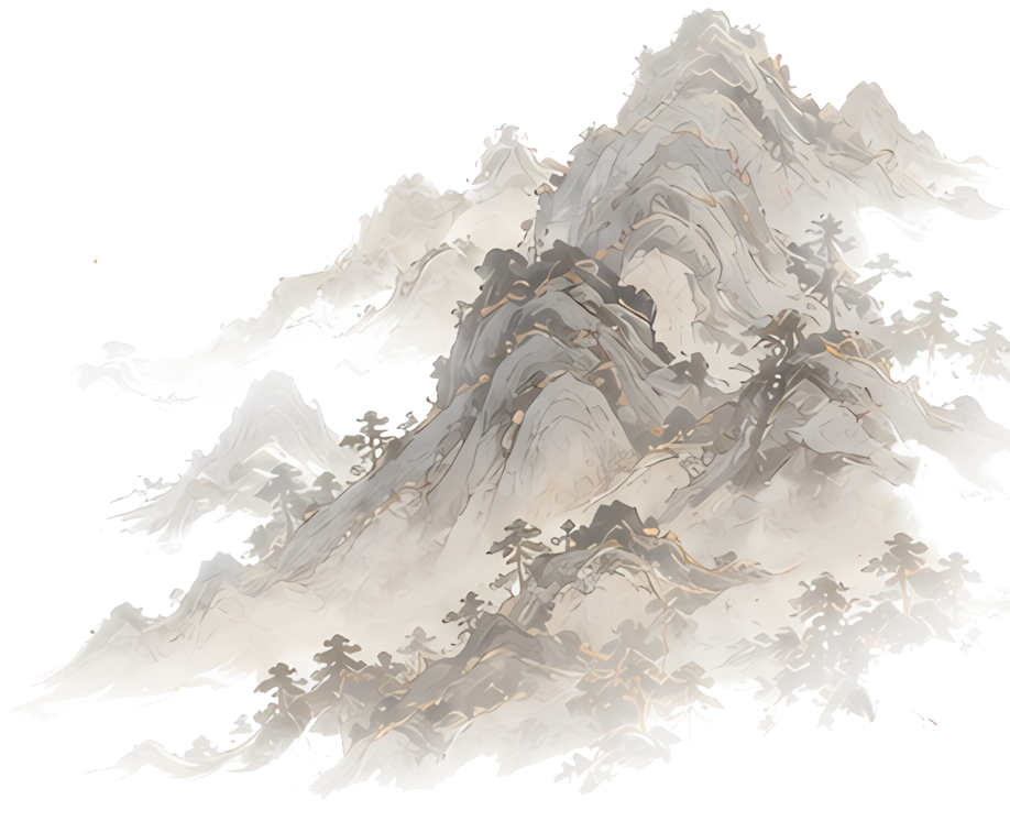 landscape painting ink wash mist mountains pine trees Trees Plants Ancient Chinese style