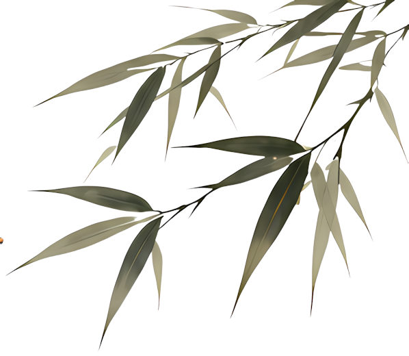 bamboo leaves ink painting freehand style black background plant Plants Ancient Chinese style