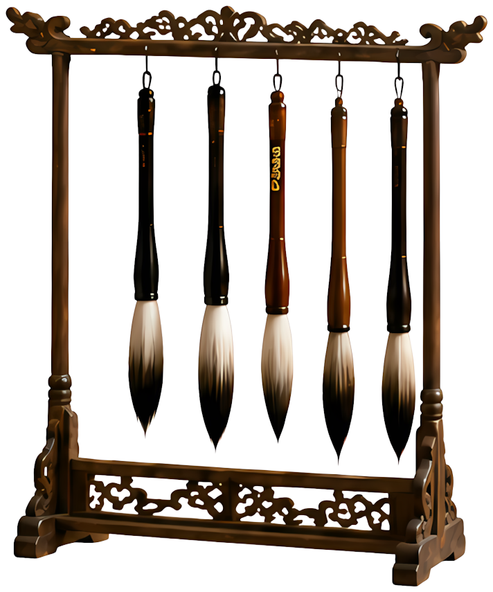 calligraphy brush wooden stand four treasures of study brush tool traditional craft Ancient Chinese style