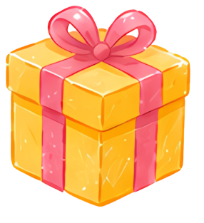 gift box yellow pink bow festive surprise