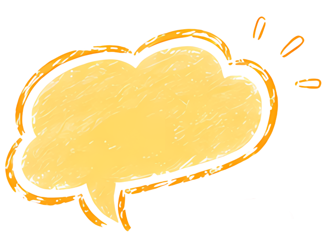 speech bubble yellow cloud-shaped hand-drawn style comic element bubble chat bubble 